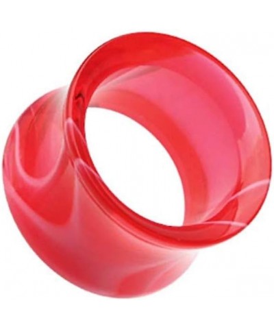 Marble Swirl Acrylic Double Flared Ear Gauge Tunnel Plug 00 GA (10mm), Red $9.68 Body Jewelry