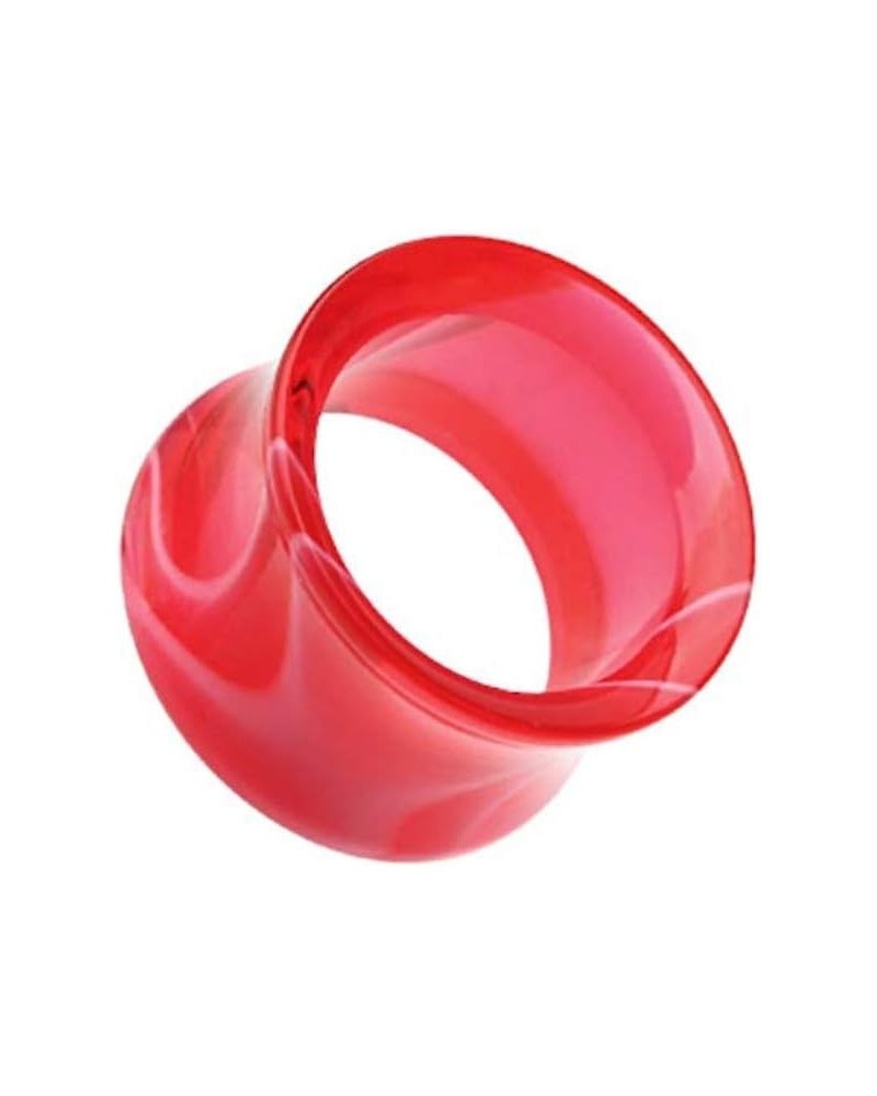 Marble Swirl Acrylic Double Flared Ear Gauge Tunnel Plug 00 GA (10mm), Red $9.68 Body Jewelry