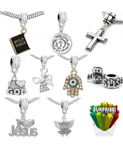 Religious Cross Jesus Angel Charms in Bulk for Snake Chain Charm Bracelets $10.06 Bracelets