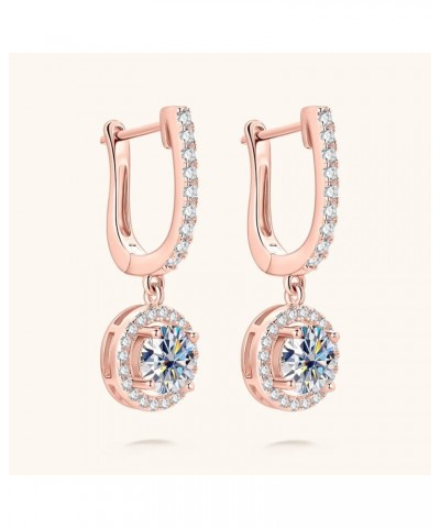 PROSTORRY 1CT Moissanite Dangle Earrings 18K Gold Plated 925 Sterling Silver D Color Moissanite Pendant Drop Huggie Earring f...