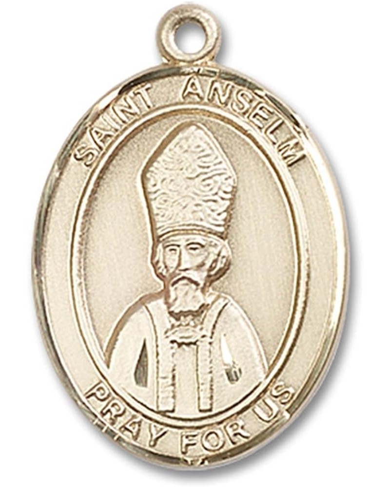 14 Karat Gold Catholic Patron Saint Medal Pendant, 1 Inch Saint Anselm of Canterbury $568.63 Necklaces