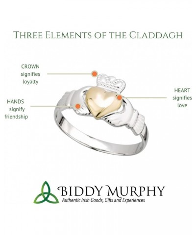 Claddagh Rings For Women Green Gem & Cubic Zirconia Wishbone Band Made in Ireland Irish Claddagh Ring Crafted By Maker-Partne...