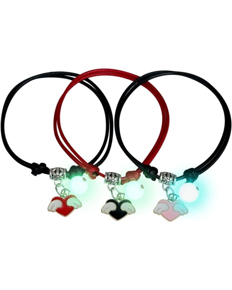 3 Pcs Couple Bracelets Love Star Moon Cat Luminous Bangles for Friendship Sister Women Man Lucky Wish Jewelry Gift Wings Hear...