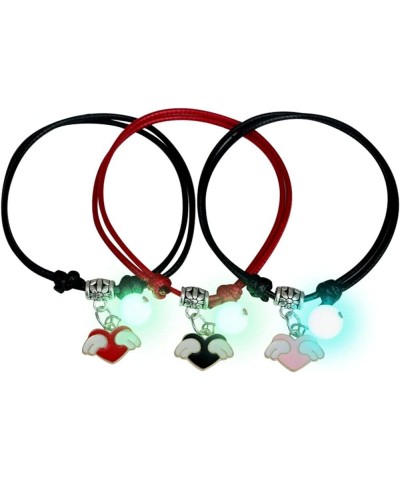 3 Pcs Couple Bracelets Love Star Moon Cat Luminous Bangles for Friendship Sister Women Man Lucky Wish Jewelry Gift Wings Hear...