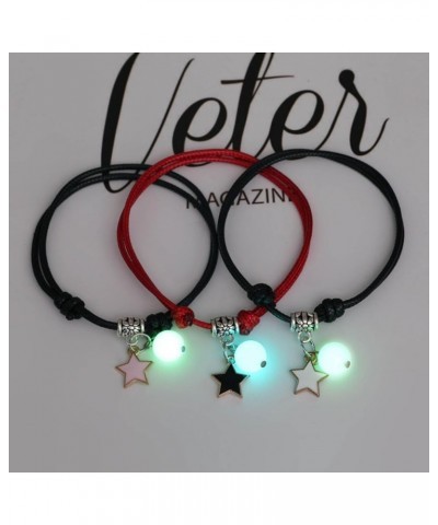 3 Pcs Couple Bracelets Love Star Moon Cat Luminous Bangles for Friendship Sister Women Man Lucky Wish Jewelry Gift Wings Hear...