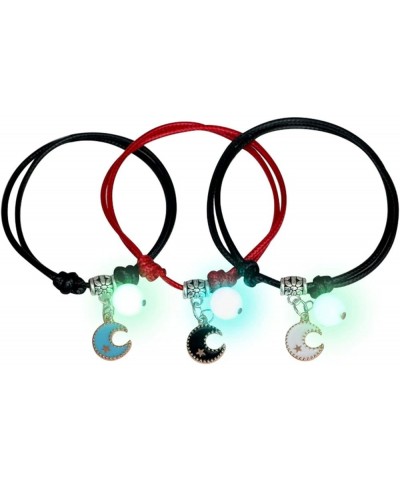 3 Pcs Couple Bracelets Love Star Moon Cat Luminous Bangles for Friendship Sister Women Man Lucky Wish Jewelry Gift Wings Hear...