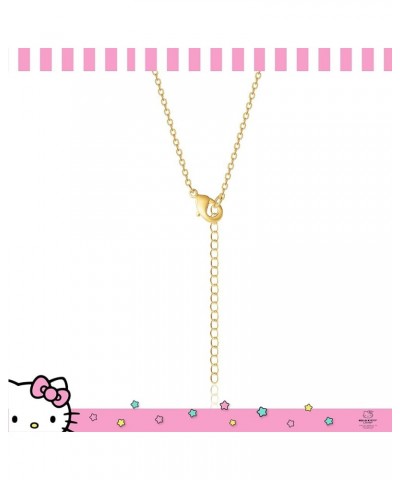 Sanrio Womens Crystal Birthstone Necklace 16 + 2'', 18kt Yellow Gold Flash Plated Necklace Official License February-Amethyst...