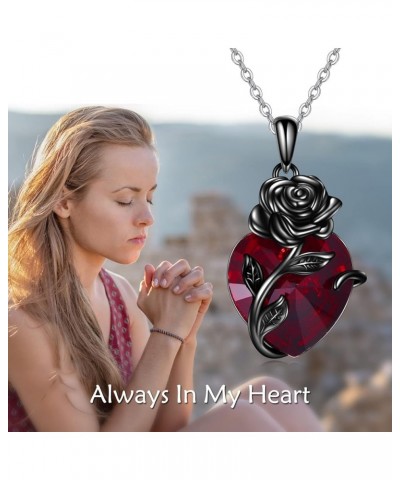 Sterling Silver Heart Urn Necklace for Ashes Womens Rose Cremation Jewelry Black Rose Urn $23.10 Necklaces