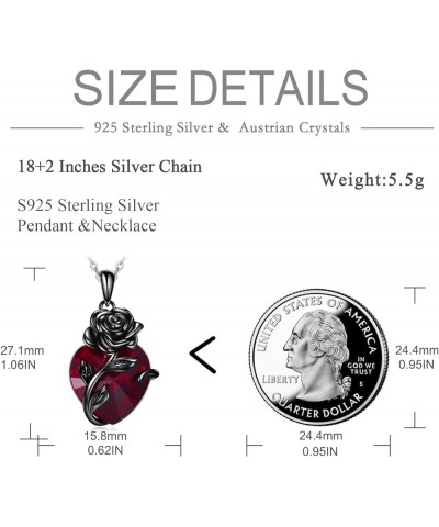 Sterling Silver Heart Urn Necklace for Ashes Womens Rose Cremation Jewelry Black Rose Urn $23.10 Necklaces