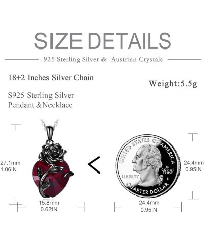 Sterling Silver Heart Urn Necklace for Ashes Womens Rose Cremation Jewelry Black Rose Urn $23.10 Necklaces