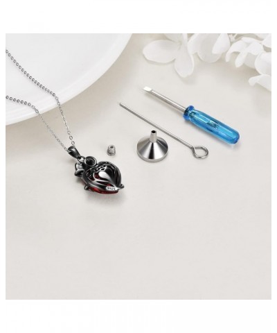 Sterling Silver Heart Urn Necklace for Ashes Womens Rose Cremation Jewelry Black Rose Urn $23.10 Necklaces