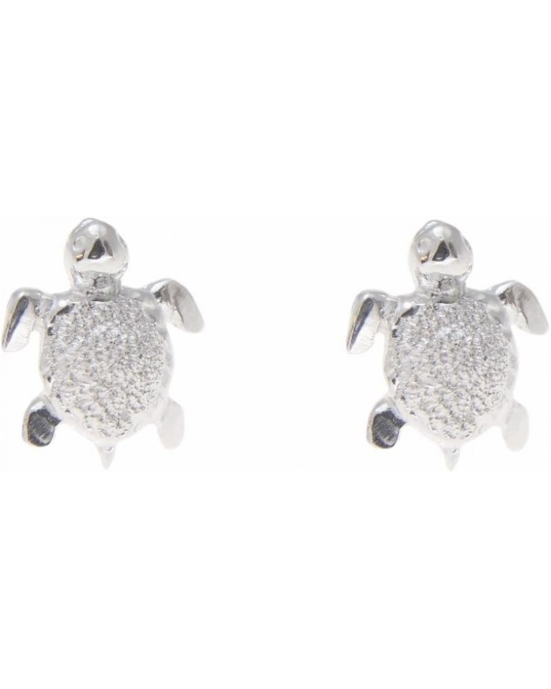 Sterling silver 925 Hawaiian sea turtle stud post earrings extra small 7mm $9.87 Earrings