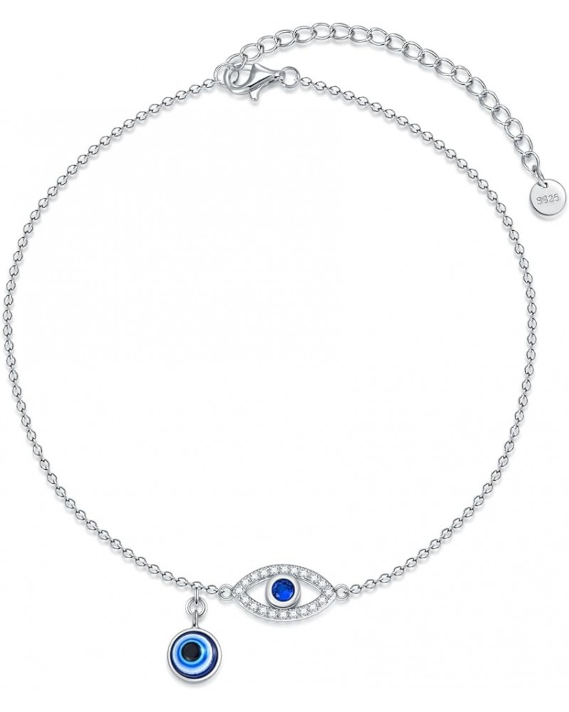 Ankle Bracelets for Women 925 Sterling Silver Planet/Triple Moon Goddess/Evil Eye/Cross/Heart Anklet Hypoallergenic Dainty Je...