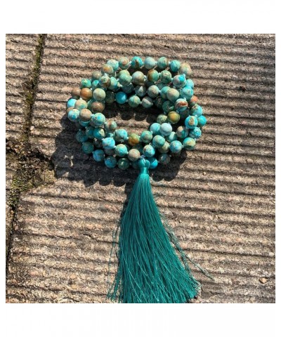 108 Mala Beads Necklace 8mm Tibetan Prayer Beads Yoga Meditation Beads Necklace with Long Tassel Imperial Jasper3 $11.19 Neck...