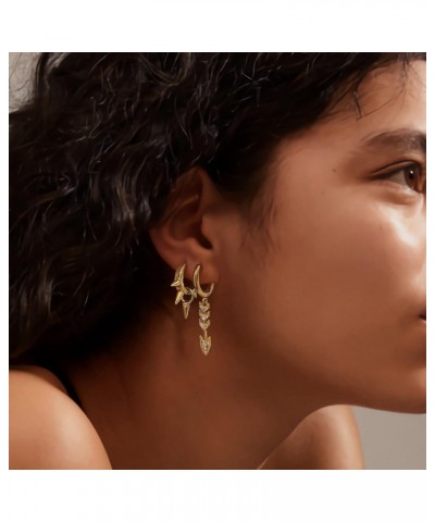 Huggie Earrings for Women Gold Hoop 18K Gold Filled Small Simple Delicate Hypoallergenic Ear Jewelry Spike Dangle $9.00 Earrings