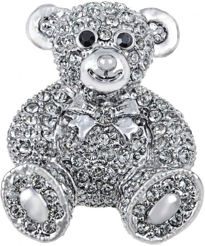 Vintage Inspired Cute Valentine Silver Tone Teddy Bear Stuffed Animal Lapel Brooch Pin $11.88 Brooches & Pins