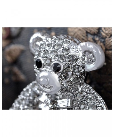 Vintage Inspired Cute Valentine Silver Tone Teddy Bear Stuffed Animal Lapel Brooch Pin $11.88 Brooches & Pins