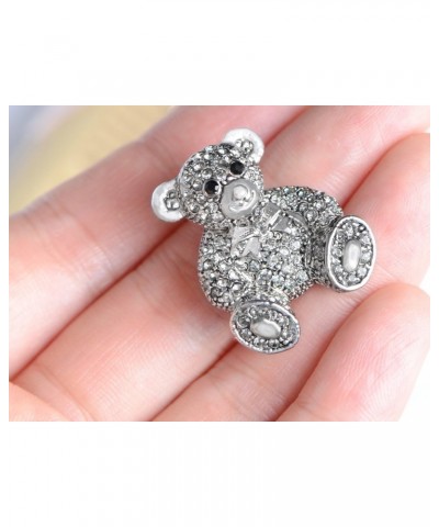 Vintage Inspired Cute Valentine Silver Tone Teddy Bear Stuffed Animal Lapel Brooch Pin $11.88 Brooches & Pins