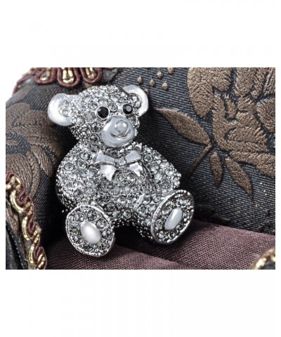 Vintage Inspired Cute Valentine Silver Tone Teddy Bear Stuffed Animal Lapel Brooch Pin $11.88 Brooches & Pins