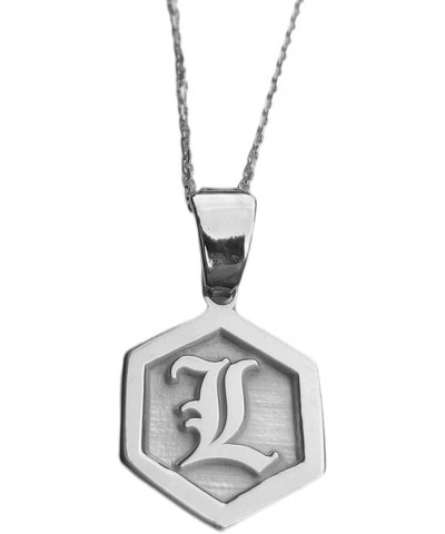 925 Sterling Silver Personalized Old English Initial Necklace Pendants Custom Letter Chain Silver $23.84 Necklaces