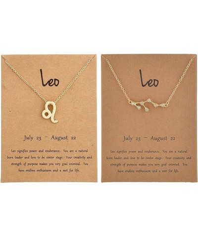 2Pcs Zodiac Necklace for Women 12 Constellation Sign Necklace CZ Astrology Zodiac Star Necklace Birthday Gifts With Message C...