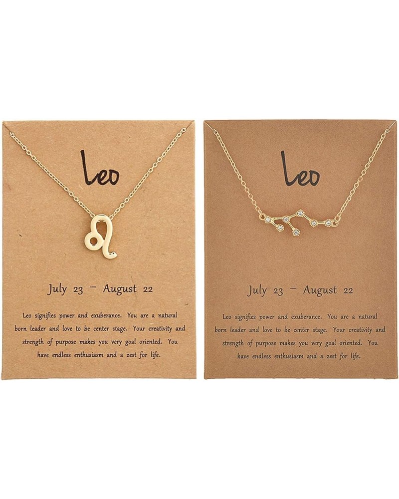 2Pcs Zodiac Necklace for Women 12 Constellation Sign Necklace CZ Astrology Zodiac Star Necklace Birthday Gifts With Message C...