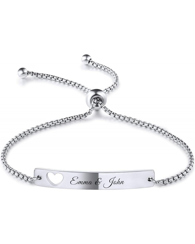 Personalized Bracelet Engraving Names For Women Girls Wife Stainless Steel Adjustable Customized Ankle Link Birthday Gifts Be...