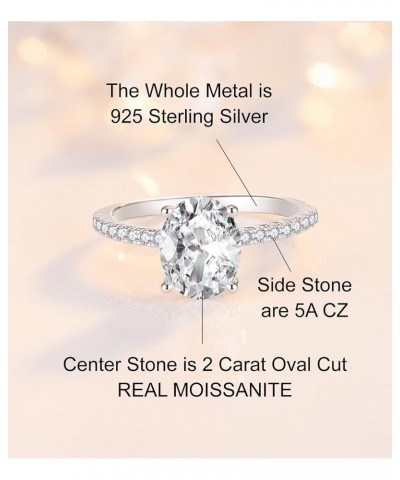 1-3CT Oval Moissanite Engagement Ring for Women - Diamond Promise Wedding Band 925 Sterling Silver D Color VVS with Certifica...