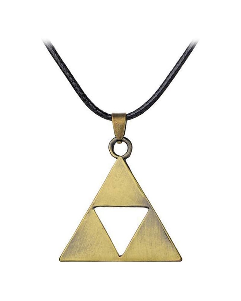 Antique Gold Plated Metal Leather Chain Zelda Pendant Necklace gold $11.12 Necklaces