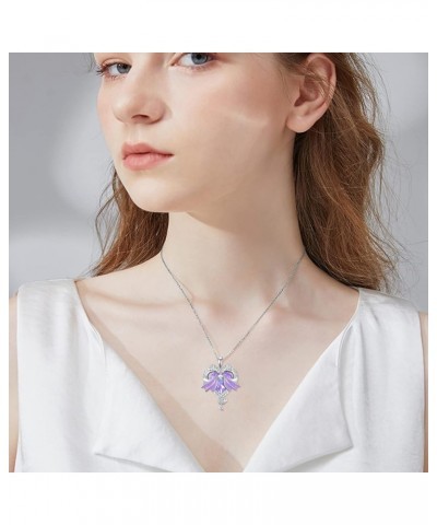 Dragon Necklace 925 Sterling Silver Dragon Crystal Necklace for Women Dragon Jewelry Gifts for Women Girls Purple-Dragon $23....