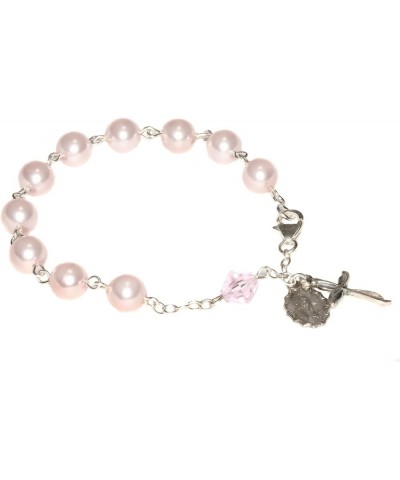 Rosary Bracelet Made with Gemstone, Austrian Crystal, Glass OR Sport Beads CRYSTAL - Pearl Rosaline $38.87 Bracelets