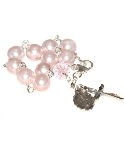 Rosary Bracelet Made with Gemstone, Austrian Crystal, Glass OR Sport Beads CRYSTAL - Pearl Rosaline $38.87 Bracelets