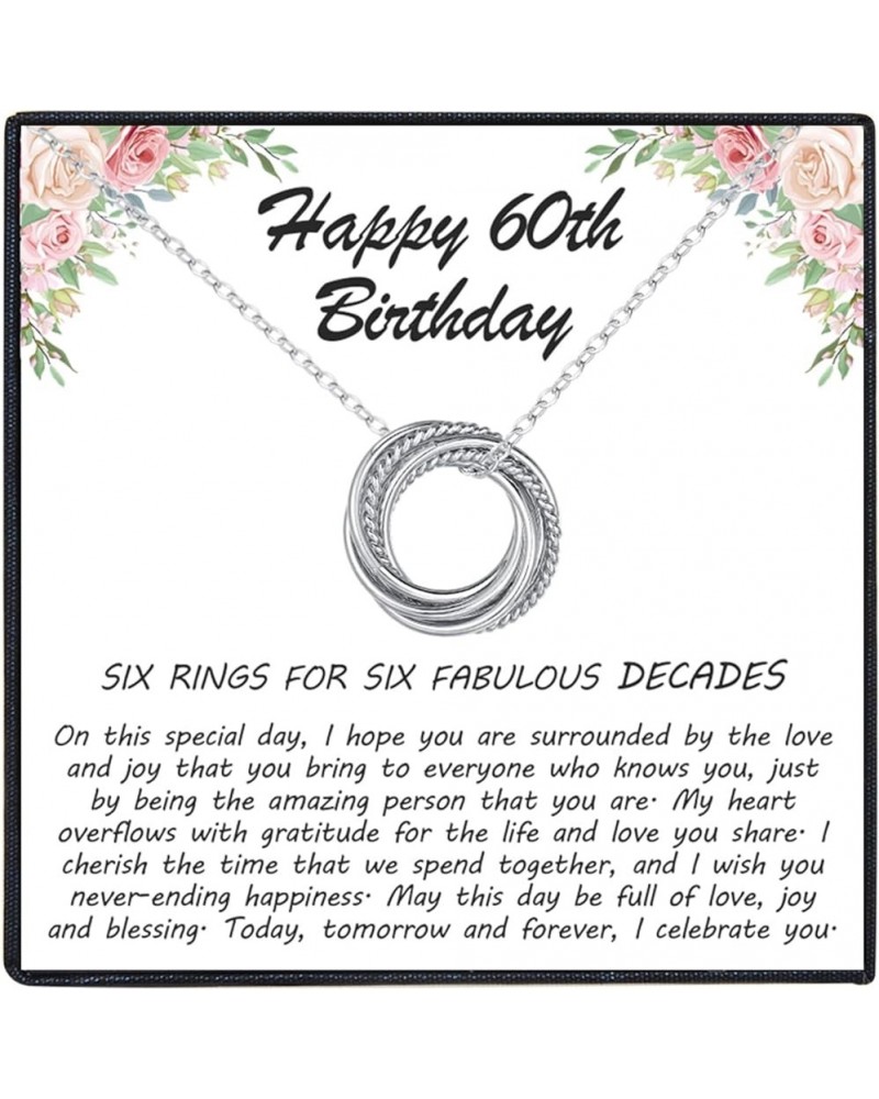 30th 40th 50th 60th 70th Birthday Gifts for Women, 925 Sterling Silver Circle 3 4 5 6 7 Decades Birthday Necklace Birthday Je...