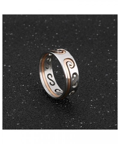 Women's Stainless Steel Monkey King 2 in 1 Matching Set Ring Sun Wukong Mantra Jewelry Band Rose Gold $7.55 Rings