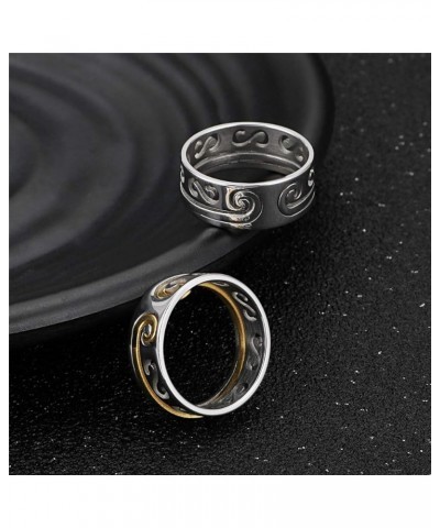 Women's Stainless Steel Monkey King 2 in 1 Matching Set Ring Sun Wukong Mantra Jewelry Band Rose Gold $7.55 Rings