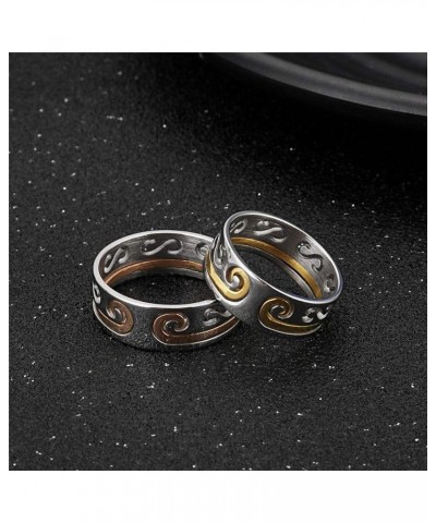 Women's Stainless Steel Monkey King 2 in 1 Matching Set Ring Sun Wukong Mantra Jewelry Band Rose Gold $7.55 Rings