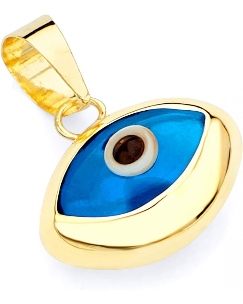 14k REAL Yellow Gold Evil Eye Charm Pendant $37.96 Pendants