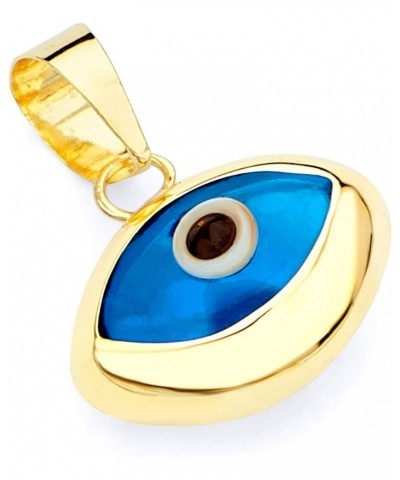 14k REAL Yellow Gold Evil Eye Charm Pendant $37.96 Pendants