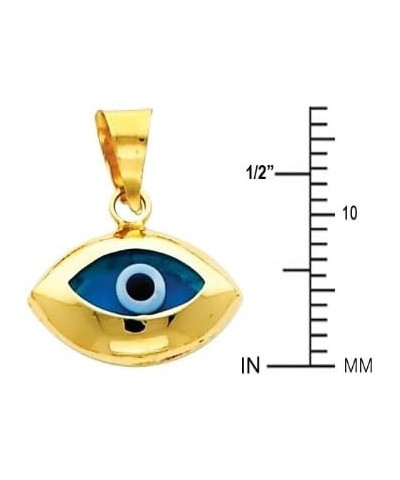 14k REAL Yellow Gold Evil Eye Charm Pendant $37.96 Pendants