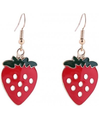 Red Strawberry Earring for Women Cute 3D Acrylic Fruit Resin Simulation Strawberry Drop Dangle Earrings Jewelry E $7.69 Earrings