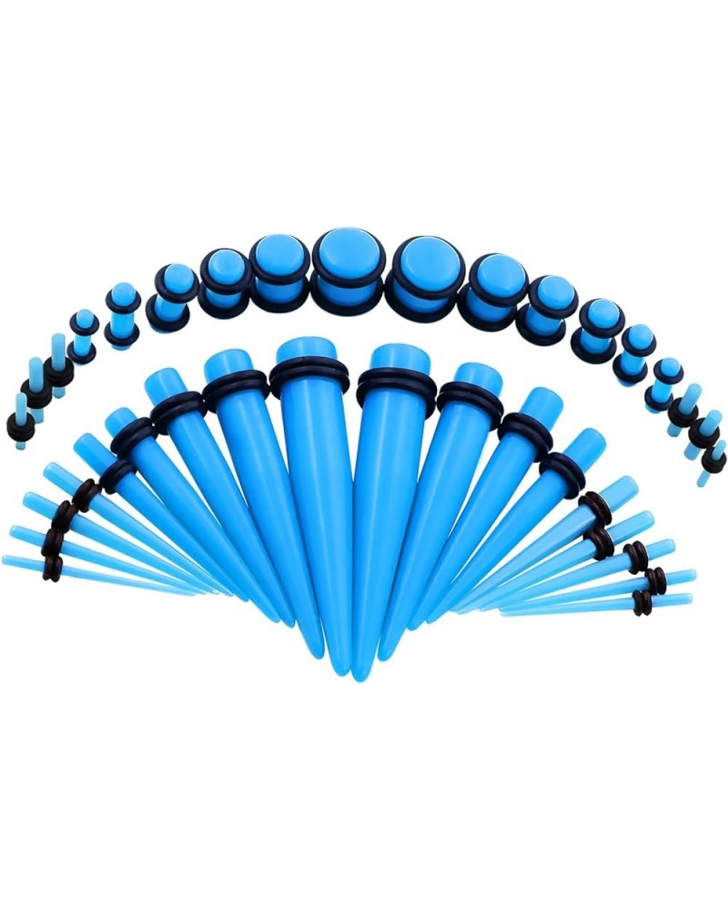 36 PCS Small Gauges Set Acrylic Tapers Tunnels Kit Piercing Earrings with O-rings 12G-00G Blue $7.49 Body Jewelry