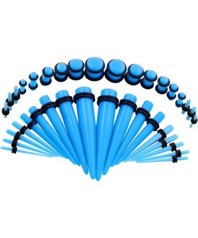 36 PCS Small Gauges Set Acrylic Tapers Tunnels Kit Piercing Earrings with O-rings 12G-00G Blue $7.49 Body Jewelry