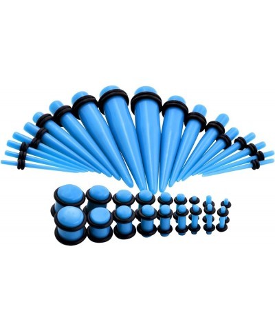 36 PCS Small Gauges Set Acrylic Tapers Tunnels Kit Piercing Earrings with O-rings 12G-00G Blue $7.49 Body Jewelry