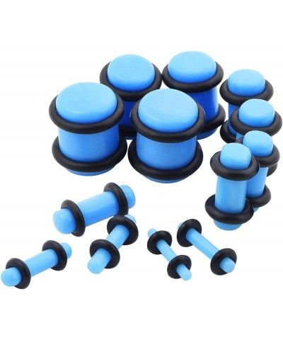 36 PCS Small Gauges Set Acrylic Tapers Tunnels Kit Piercing Earrings with O-rings 12G-00G Blue $7.49 Body Jewelry