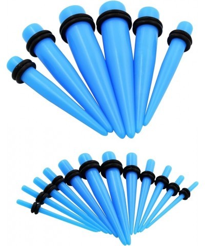 36 PCS Small Gauges Set Acrylic Tapers Tunnels Kit Piercing Earrings with O-rings 12G-00G Blue $7.49 Body Jewelry