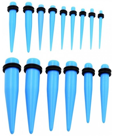 36 PCS Small Gauges Set Acrylic Tapers Tunnels Kit Piercing Earrings with O-rings 12G-00G Blue $7.49 Body Jewelry