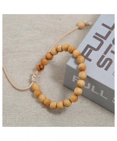 Mala Beaded Rosary Bracelet Tibetan Sandalwood Wood Adjustable Braide String Wooden Bracelet for Women Men Boy Teen Girl Girl...