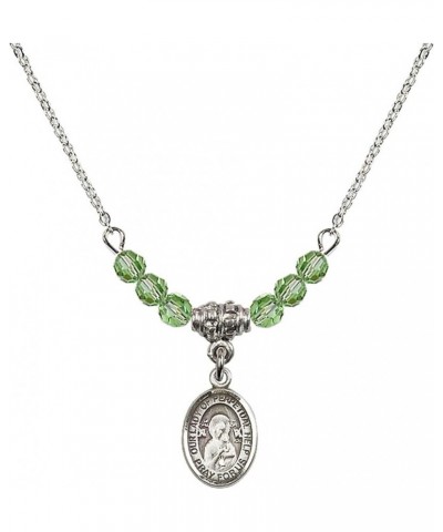 August Birth Month Bead Necklace with Catholic Patron Saint Petite Charm, 18 Inch Our Lady of Perpetual Help $33.24 Necklaces