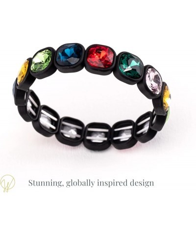 Statement Crystal Bracelet for Women, Stretchy Versatile Adjustable Bracelet for Any Occasion or Fashion Event Multicolored S...