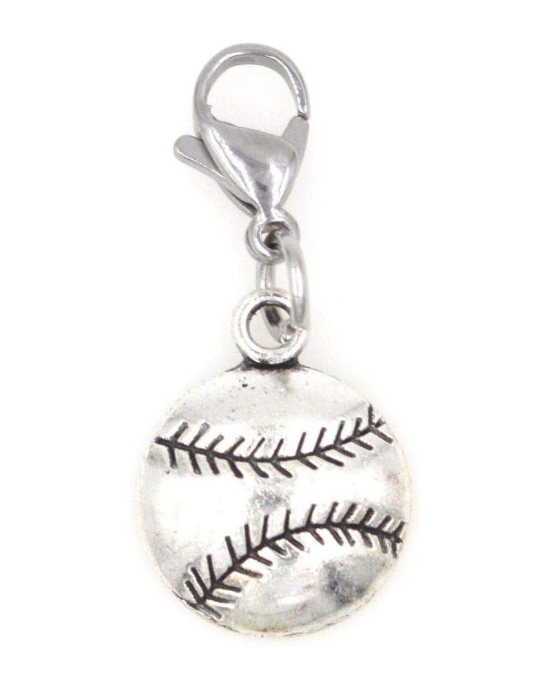 Baseball Sports Clip on Charm Perfect for Necklaces Bracelets 103H $8.84 Bracelets